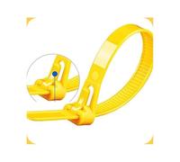 Collier de Serrage Réutilisable Plastique,100 Pièces Attache de Câble Reutilisable en Nylon,Blanc Noir Vert Voiture 400mm 500mm Zip Ties White Black,Gestion des Câbles Bureau ( Color : Yellow , Size :