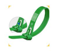 Collier de Serrage Réutilisable Plastique,100 Pièces Attache de Câble Reutilisable en Nylon,Blanc Noir Vert Voiture 400mm 500mm Zip Ties White Black,Gestion des Câbles Bureau ( Color : Vert , Size : 8