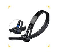 Collier de Serrage Réutilisable Plastique,100 Pièces Attache de Câble Reutilisable en Nylon,Blanc Noir Vert Voiture 400mm 500mm Zip Ties White Black,Gestion des Câbles Bureau ( Color : Black , Size :