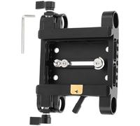 Collier de serrage robuste à double trou de 19 mm, plaque inférieure coulissante pour équipement photographique, pince à dégagement rapide en aluminium