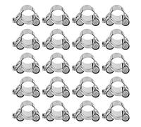 Collier de serrage robuste en acier inoxydable 201, bande solide renforcée, clip d'entraînement à vis sans fin, 23-25 mm, argent pour plomberie marine automobile et tuyaux (20-22mm)