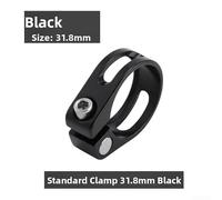Collier de serrage robuste en alliage d'aluminium avec structure creuse pour VTT et vélos de route de 28,6 mm, 31,8 mm, 34,9 mm (31,8 mm-noir)