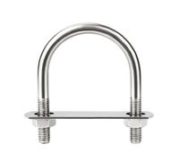 Collier de serrage rond en U en acier inoxydable 304, support de tube en U M12, boucles fixes avec écrous à plaque, 2 pièces(M12x63x99mm)