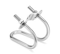 Collier de serrage transversal à double boulon en U en acier inoxydable 304 M6 M8 for fixation de conduits en U for deux tuyaux, tubes et câbles(M8*20 * 40)