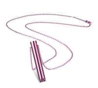 Collier de Soulagement d'Anxiété, Collier de Respiration Consciente en Acier Inoxydable Collier d'Exercices de Respiration Profonde Portable pour Méditation Anti-Stress Relaxation (Rose)