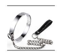 Collier de Soumission femme en acier avec laisse