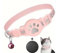 Collier de Suivi for Chat en Temps réel (iOS Uniquement), sans abonnement, sans Carte SIM, étanche et avec Batterie remplaçable(Pink)