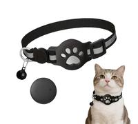 Collier de suivi GPS pour petits chats en temps réel, pas de frais mensuels, pas de carte SIM requise, traqueur d'animaux pour chats (noir)