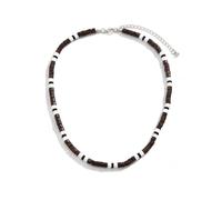 Collier de surfeur pour homme - Collier ras du cou en perles Puka - Collier de perles en bois de coco marron - Cadeau de surfeur de plage, Medium, Bois, Pas de gemme