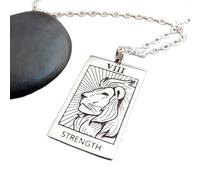 Collier de tarot en argent sterling 925, symbole de la force, rayon de soleil, force, intelligence, esprit solaire, voyance d'Halloween, mysticisme spirituel | avec chaîne de 45 cm | plaqué argent