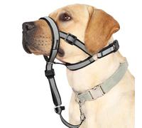 Collier de tête réfléchissant, Collier Anti-Traction pour Grands Chiens, Laisse muselière Anti-Traction pour Chiens de Grande Taille, Licol Souple réglable, Laisse de Nez pour Un contrôle Facile Lors
