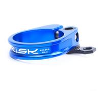 Collier de tige de selle en alliage d'aluminium avec guide de câble, compatible avec les diamètres de tige de selle de 31, 8 mm et 34, 9 mm (34,9 mm, bleu)