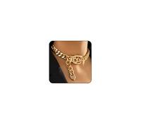 Collier de Tour de Cou en Or pour Femmes Tendance Chunky gol-chaîne Collier dénonciation