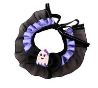 Collier de Vacances à Volants pour Chats, Ghost1 Bow XS, E XS | Foulard décoratif, pièce de robe de fête à nouer, de sortie photo d ' Halloween