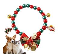 Collier de Vacances - Collier d'animal de Compagnie de 8,66 Pouces pour Les Petits Chiens, Cloche à Arc avec Pendentif en Wapiti, Accessoire d'hiver pour Homme de Neige Flocons de Neige