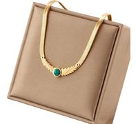 Collier de vipères en acier chirurgical avec œillet à ailettes, longueur 40 cm + 5 cm de rallonge, plaqué or 18k
