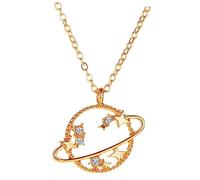 Collier de Zircon de planète Creuse Femmes Bijoux de chaîne de clavicule Minimaliste