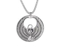 Collier déesse égyptienne Isis Déesse ailée Isis pendentif pouvoir magique Amulette Wicca Pagan Porte-bonheur Protection Amulette Bijoux pour hommes femmes