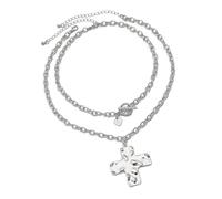 Collier délicat en forme de croix martelée - Accessoire pour femme moderne - Symbole de foi, taille unique, Comme décrit, Comme décrit.