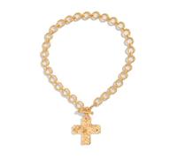 Collier délicat en forme de croix martelée - Accessoire pour femme moderne - Symbole de foi, taille unique, Comme décrit, Comme décrit.