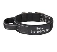 Collier D'entraînement Personnalisé pour Camp De Chasse pour Chiens, avec Poignée, Tactique Militaire, Berger Allemand, Labrador Retriever,Noir,L