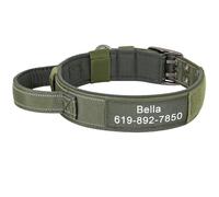 Collier D'entraînement Personnalisé pour Camp De Chasse pour Chiens, avec Poignée, Tactique Militaire, Berger Allemand, Labrador Retriever,Vert,XL