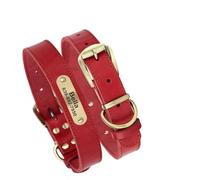 Collier D'entraînement pour Chien en Plein Air, Camping, Chasse, Personnalisé en Cuir PU, Bouledogues, Carlin, Lévriers, Labradors,Rouge,L