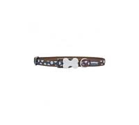 - collier design pour chien - marron pois bleus - xl
