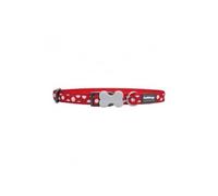 - collier design pour chien - rouge pois blancs - s