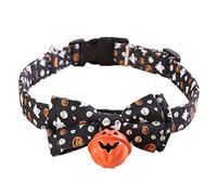 Collier d'Halloween 4 pièces pour animaux de compagnie | Collier d'Halloween réglable petit avec nœud papillon clochette | Collier mignon fantôme citrouille chien collier nœud papillon cadeau boucle