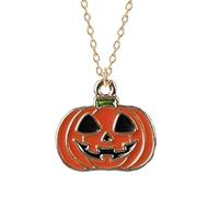 Collier d'Halloween pendentif citrouille pour femmes, collier de citrouille