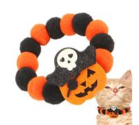 Collier d'Halloween pour chien | Collier réglable pour chaton | Collier confortable pour Halloween pour animal domestique, collier pour chaton hanté, collier en toile d'araignée pour chien en peluche