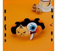 Collier d'Halloween réglable pour chien et chat de petite, moyenne et grande taille - Motif citrouille - Décoration décorative (L, J)