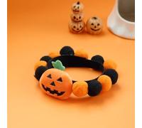 Collier d'Halloween réglable pour chien et chat de petite, moyenne et grande taille - Motif citrouille - Décoration décorative (S, D)