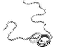 Diesel Collier pour homme en acier inoxydable avec fermoir à mousqueton