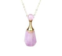 Collier Diffuseur D'Huiles Essentielles Pour Hommes Et Femmes, Collier D'Aromathérapie En Cristal De Guérison, Pendentif Carré En Pierre Précieuse Naturelle, Bouteille De Parfum, Chaîne, Bijoux