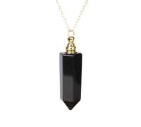 Collier Diffuseur D'Huiles Essentielles Pour Hommes Et Femmes, Collier D'Aromathérapie En Cristal De Guérison, Pendentif Carré En Pierre Précieuse Naturelle, Bouteille De Parfum, Chaîne, Bijoux