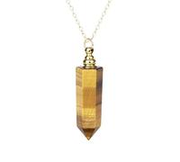 Collier Diffuseur D'Huiles Essentielles Pour Hommes Et Femmes, Collier D'Aromathérapie En Cristal De Guérison, Pendentif Carré En Pierre Précieuse Naturelle, Bouteille De Parfum, Chaîne, Bijoux