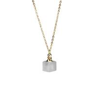 Collier Diffuseur D'Huiles Essentielles Pour Hommes Et Femmes, Collier D'Aromathérapie En Cristal De Guérison, Pendentif Carré En Pierre Précieuse Naturelle, Chaîne De Parfum, Bijoux Énergéti