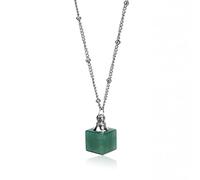 Collier Diffuseur D'Huiles Essentielles Pour Hommes Et Femmes, Collier D'Aromathérapie En Cristal De Guérison, Pendentif Carré En Pierre Précieuse Naturelle, Chaîne De Parfum, Bijoux Énergéti