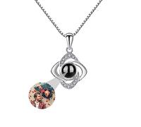Collier d'image de trèfle personnalisé pour les femmes, collier de projection photo personnalisé avec des images à l'intérieur I love you collier 100 langues femme cadeau personnalisé mère