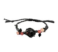 Collier d'obsidienne - Collier de pendentif en obsidienne irrégulière | Bracelets tissés à la main en pierre noire créative collier de perles de pierre pour femmes, hommes, mari, adolescents, jeunes