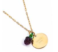 Collier Dolce Vita en acier inoxydable doré et fruits en verre