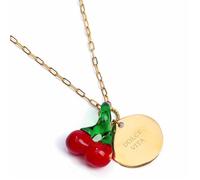 Collier Dolce Vita en acier inoxydable doré et fruits en verre