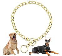 Collier doré pour chien, chaîne coulissante en métal pour chiens de taille moyenne et grande pour animaux de compagnie, chaîne réglable en acier inoxydable pour dressage et marche, taille XL