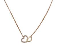Collier double amour pour femme, style haut de gamme, chaîne de clavicule, tempérament Internet cool assorti collier M, Métal, Pas de gemme