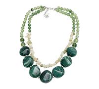 Collier double brin en acrylique avec motif pierre pour femme
