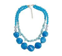 Collier double brin en acrylique avec motif pierre pour femme