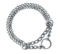 Collier double chromé 45 cm de long, 2,5 mm de large Collier en chaîne pour chiens