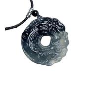 Collier dragon d'encre pour homme et femme avec pendentif boucle de paix, taille unique, Résine, Agate